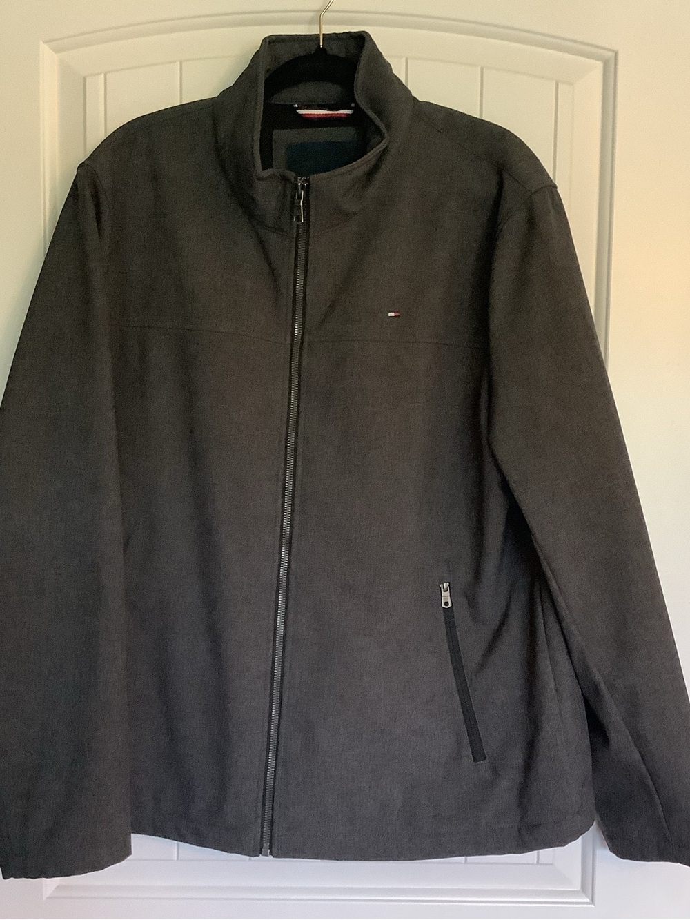 Tommy Hilfiger Men's Charcoal Zip-Front Lightweight Jacket